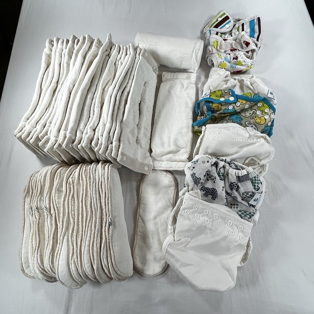 New Huge Tidy Tots Baby Cloth Diapers Set with Organic Hemp Inserts And Boosters